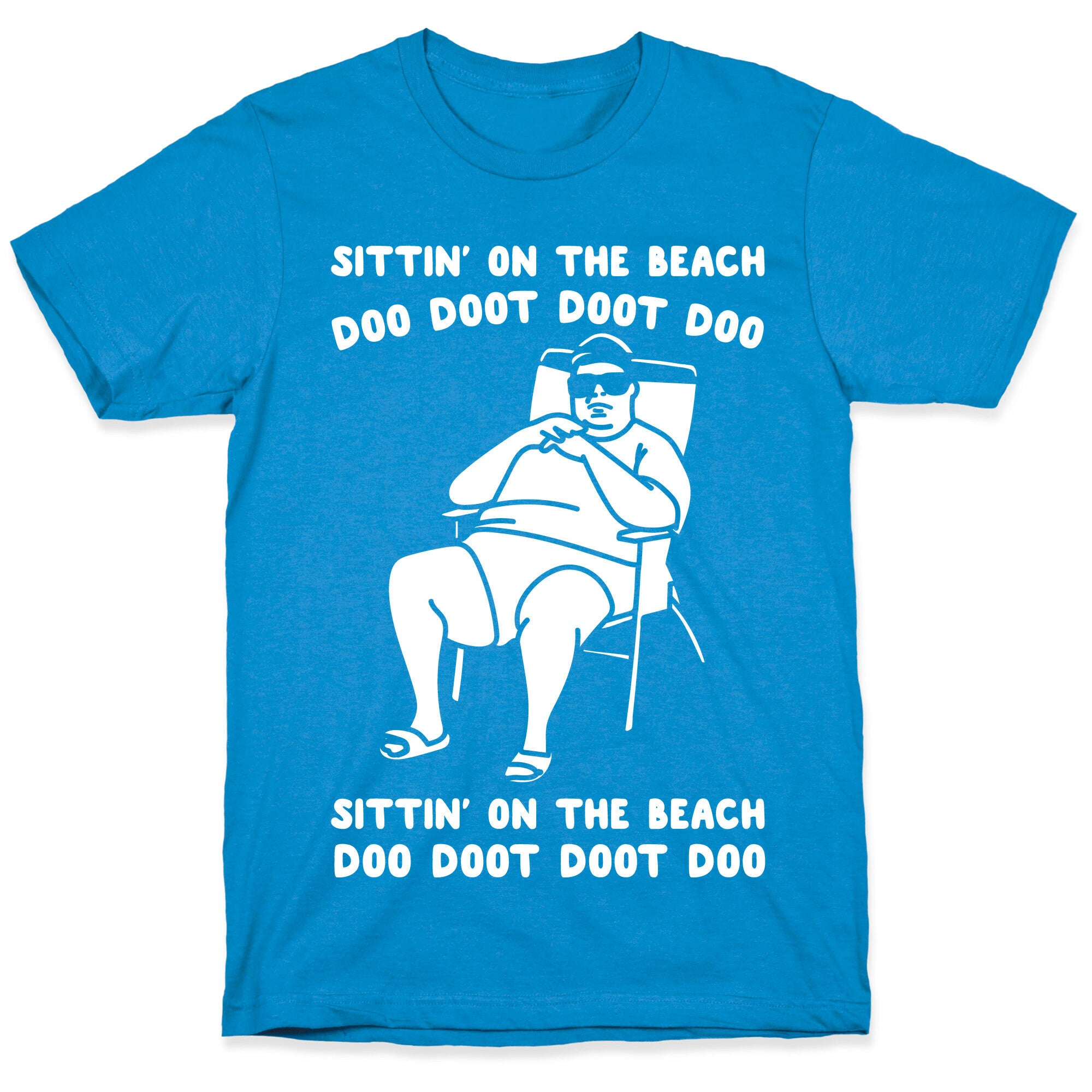 Sittin' On The Beach Chris Christie Parody White Print T-Shirt